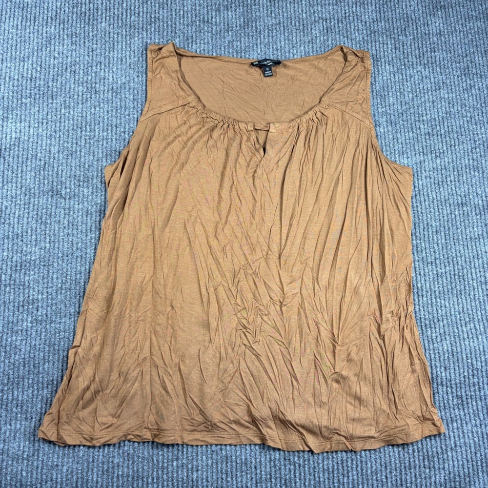 Valerie Bertinelli Tank Top‎ Woman 1X Tan Brown Sleeveless  Plus Keyhole Neck